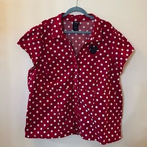torrid Red Polka Dot Button Down Shirt